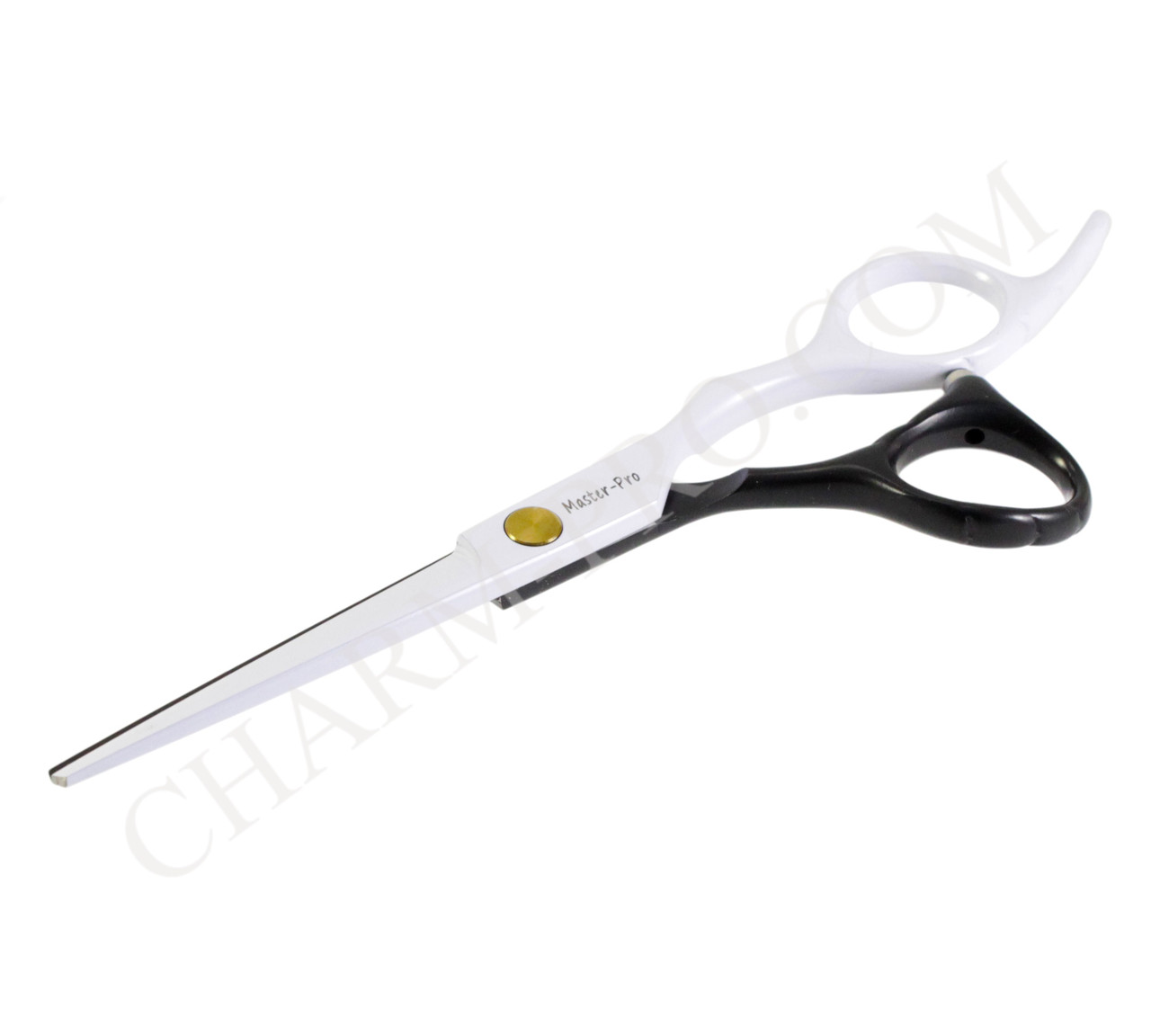 Перукарські ножиці прямі Master-Pro чорно-білі (6дюймів)