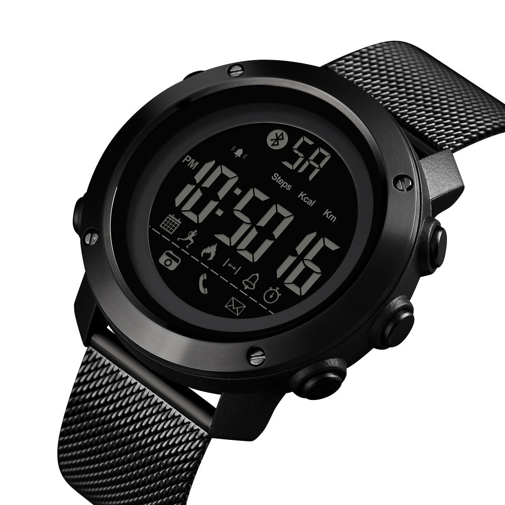 Спортивний годинник з крокоміром Skmei 1462 Smart Revolution чорні