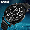 Годинник із двома циферблатами Skmei 9168 Moon чорний з чорним циферблатом оригінальний, фото 5