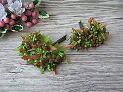 Тичинки з листочком цукрові на гілочках салатові з червоними кінчиками. 16 грн