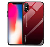 Чехол бампер Primo Gradient Glass для Apple iPhone X / Xs - Red