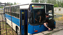 Производство и замена лобового стекла триплекс на автобусе Икарус 260 (Ikarus 260)  в Никополе (Украина). 5