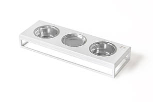 Три миски на підставці Lunch Bar White wood + White