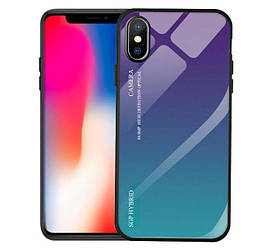 Чохол бампер Primo Gradient Glass для Apple iPhone X / Xs - Purple