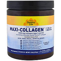 Колаген максі з вітаміном А і З плюс біотин, Maxi-Collagen, C & A plus Biotin, Country Life, 213 г