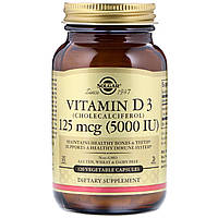 Вітамін Д3, (Vitamin D3 Cholecalciferol), Solgar, 5000 МО, 120 капсул