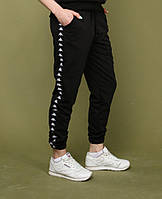 Штани чорні з чорним лампасом Kappa