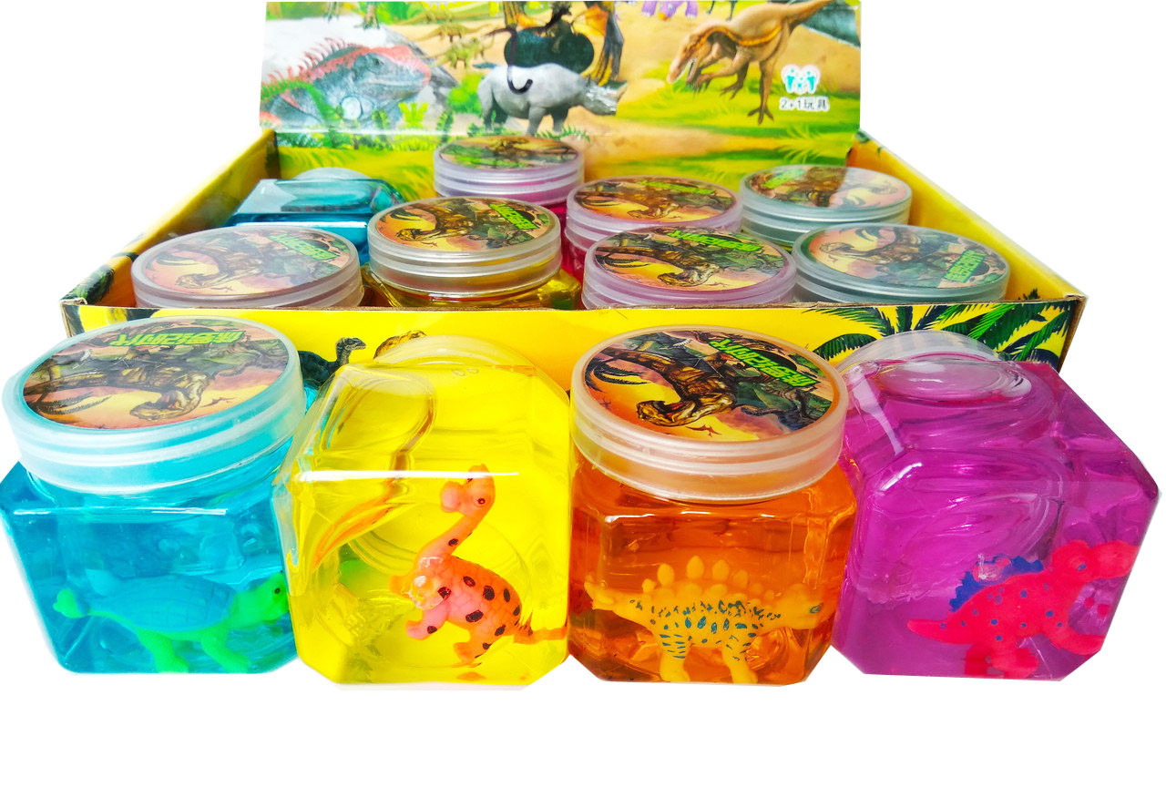 Жуйка для рук "Динозавр" з іграшкою (лізун-антистрес)