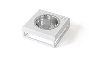 Одна миска на підставці Lunch Bar White wood + White