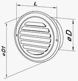Решітка вентиляційна МВМ 100 б Н металева кругла, фото 3