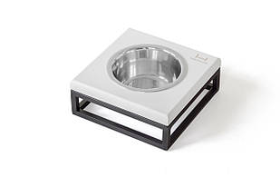 Одна миска на підставці Lunch Bar White wood + Black