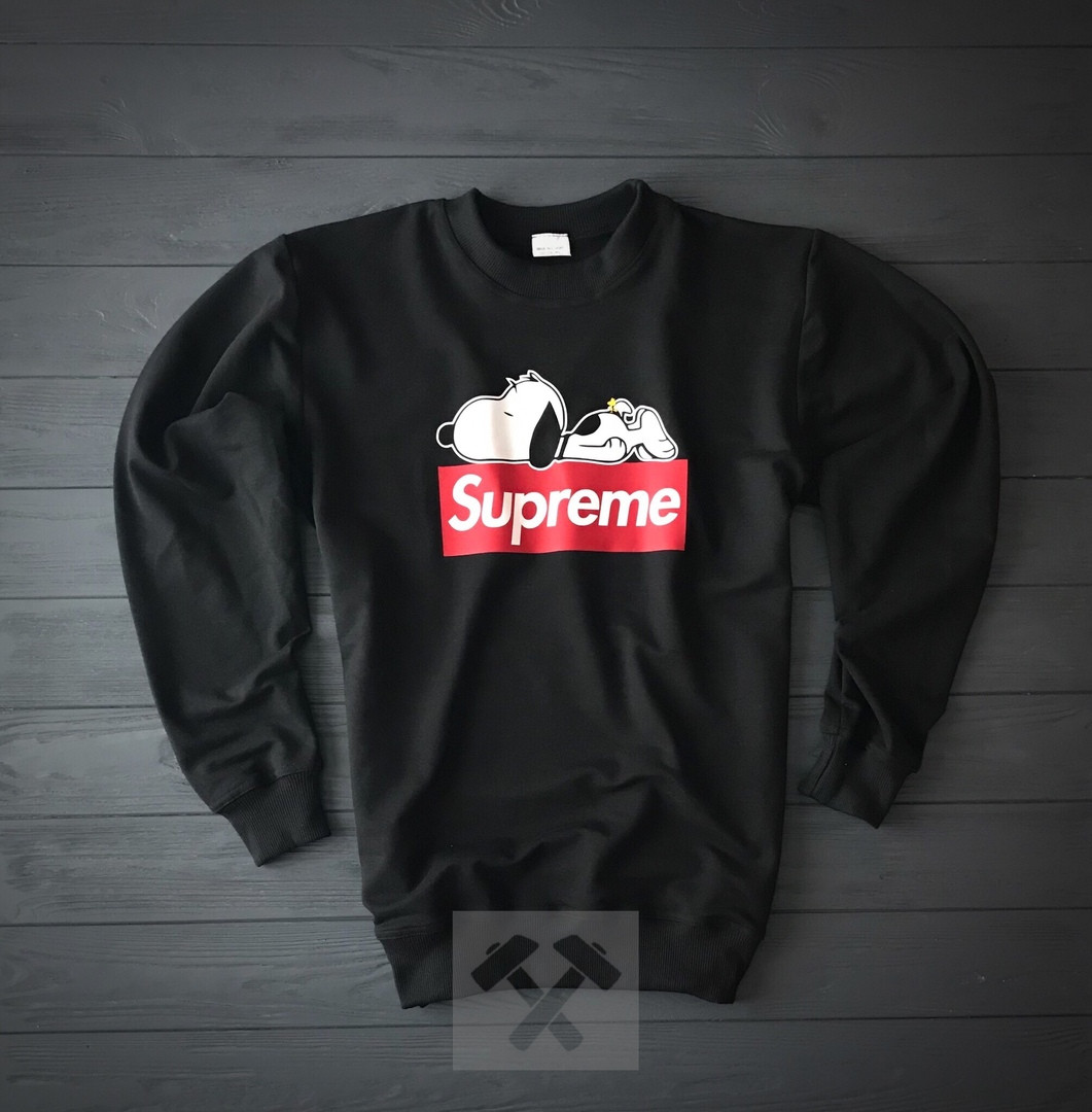 Чорний світшот Суприм (Supreme)