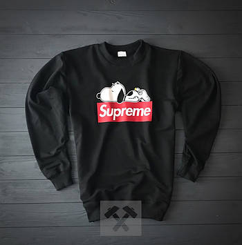 Чорний світшот Суприм (Supreme)