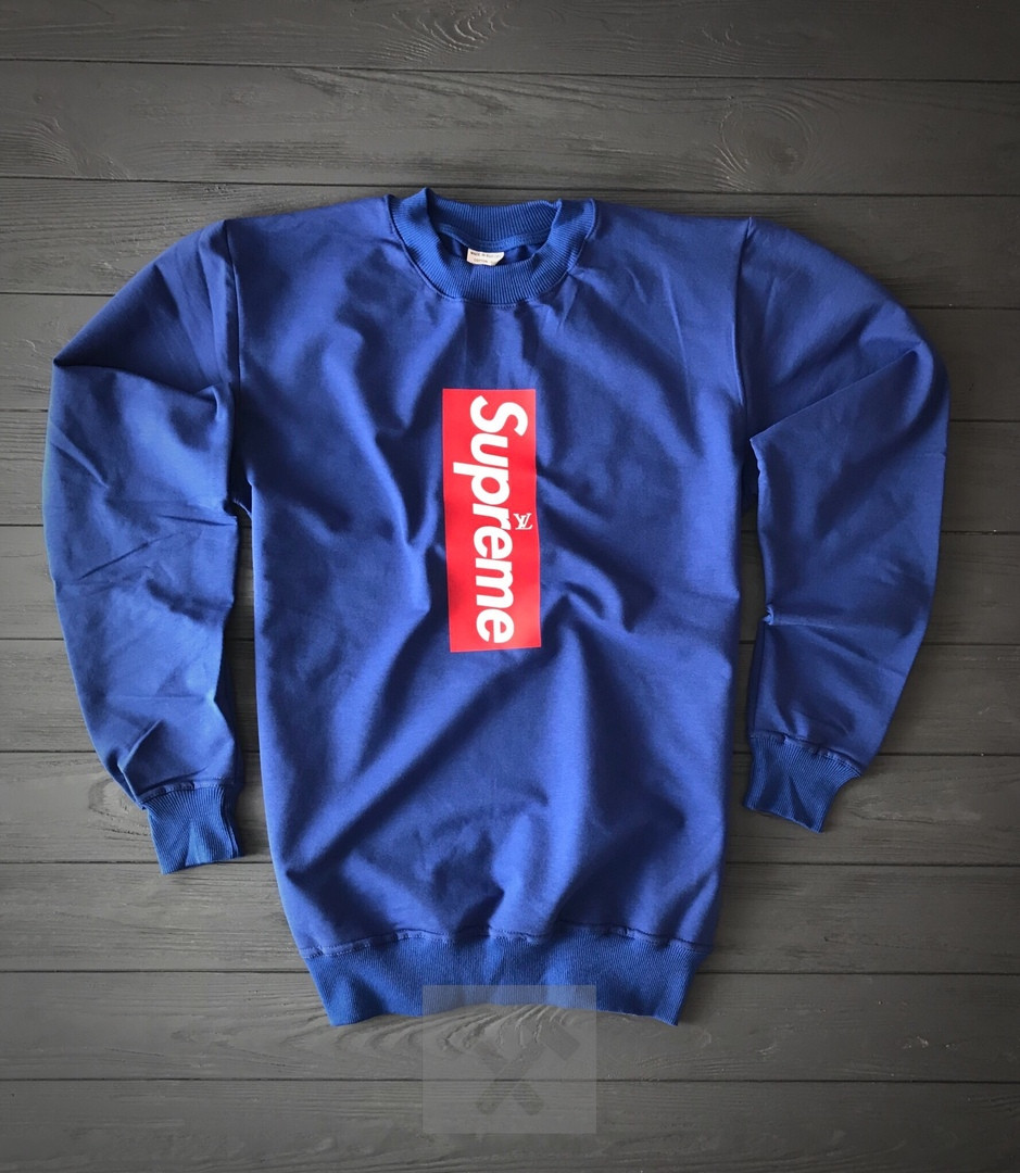 Синій світшот Supreme (Суприм)