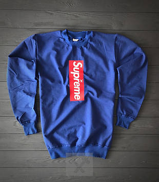 Синій світшот Supreme (Суприм)