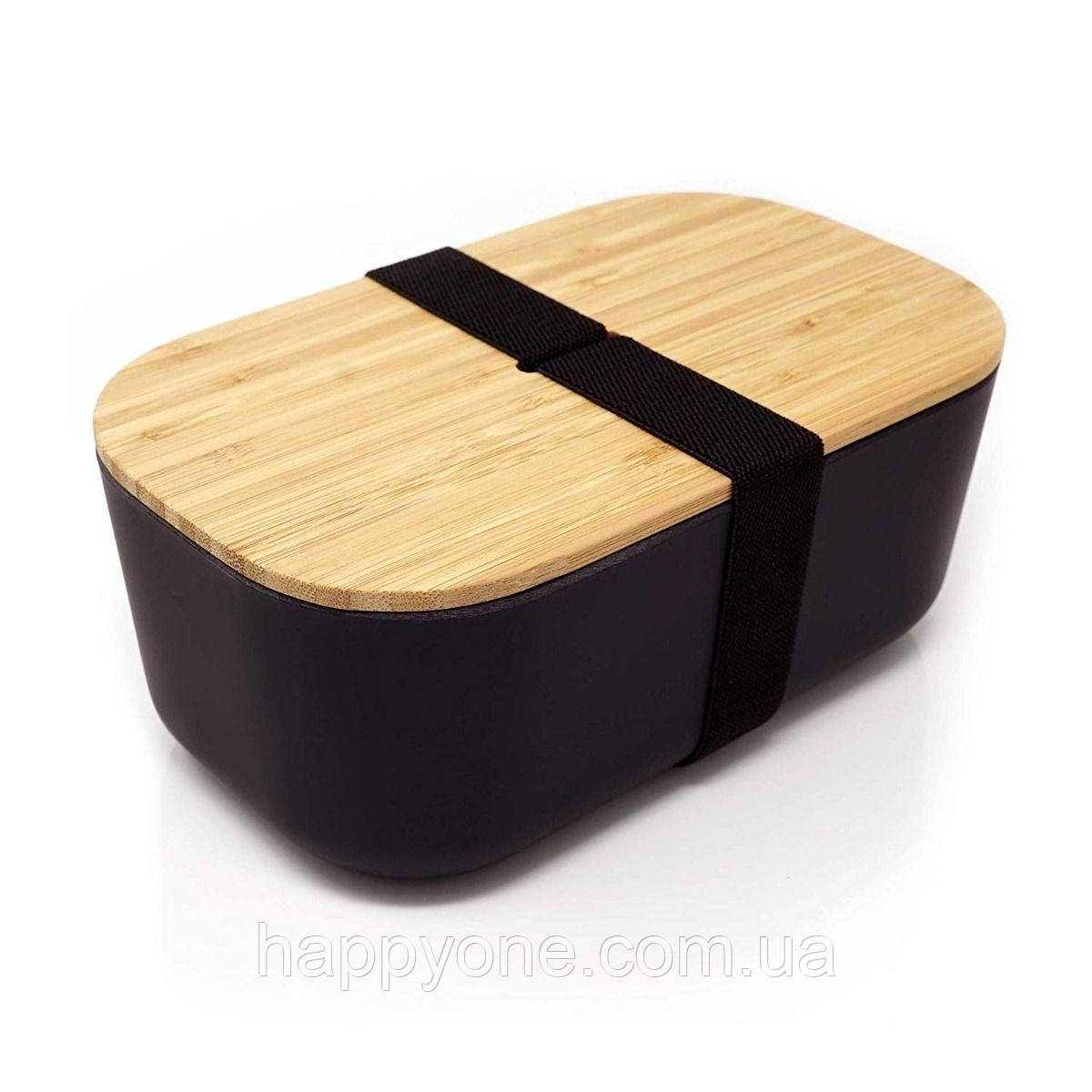 Ланчбокс із бамбука Bamboo Box Be Different (чорний), фото 1