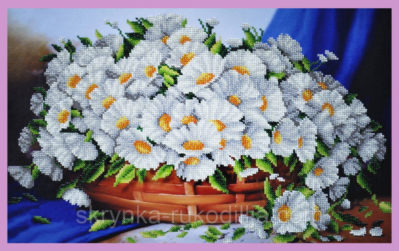 Р-259 Ромашковий кошик Набір для вишивки бісером (Картини Бісером)