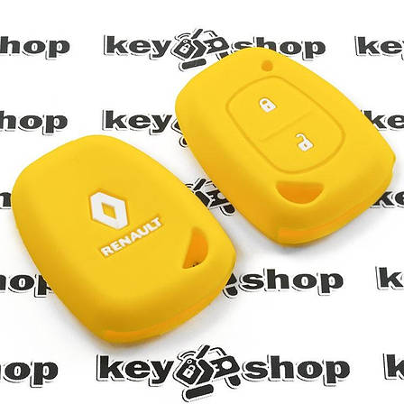 Чохол (жовтий, силіконовий) для авто ключа RENAULT (Рено) 2 кнопки, фото 2