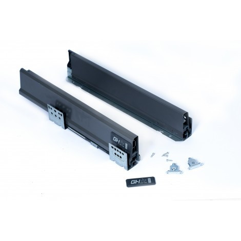 Система для висувних ящиків Grass Hopper PROBOX антрацит без кріплення з/стінки L-450 мм, фото 1