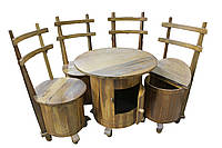 Садовая мебель стол круглый стулья деревянные набор Бочки стол и стулья