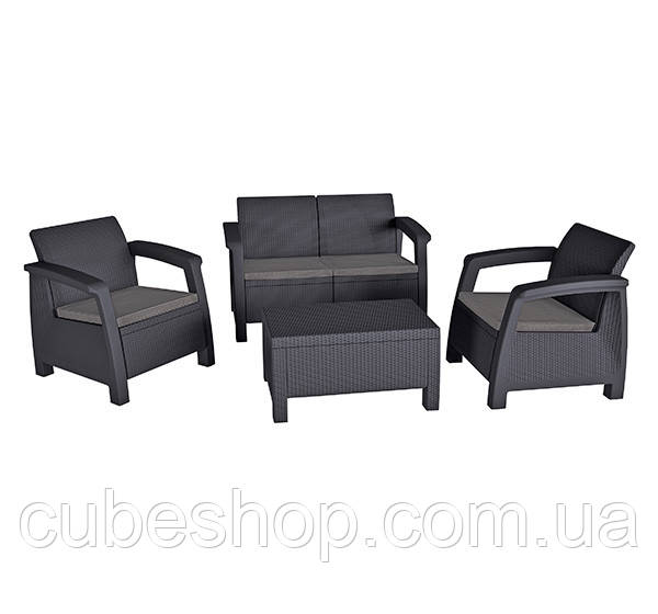 Комплект садових меблів зі штучного ротанга Bahamas Keter (сірий), фото 1