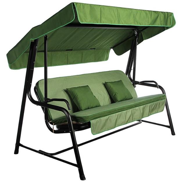 Диван-качели SEATTLE (тексилк) зеленый меланж FL-426/417, тент зеленый 23003