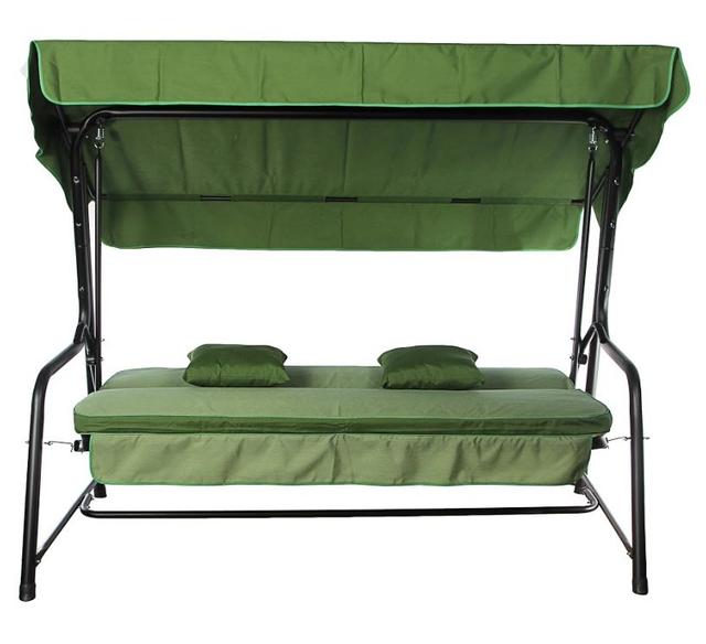 Диван-качели SEATTLE (тексилк) зеленый меланж FL-426,417, тент зеленый 23003 (фото 3)