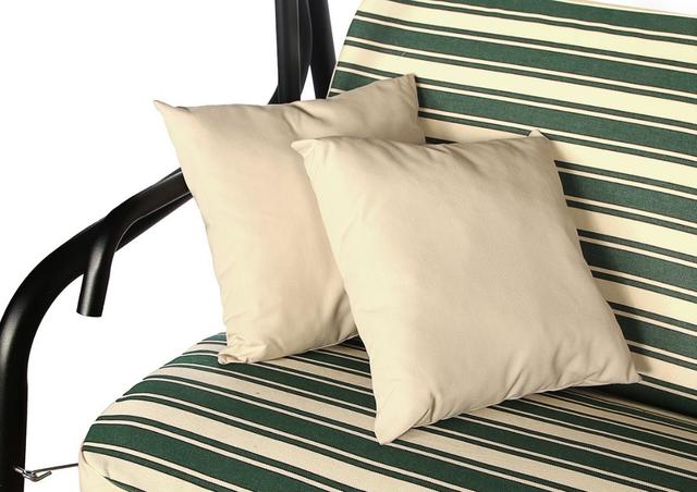 Диван-качели SEATTLE (тексилк) зеленая полоска АО2121-002, тент бежевый однотонный 2737 (фото 3)