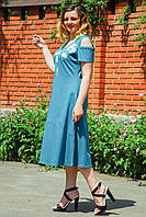 Женское летнее платье Сарафан бирюза. Размер 50-54