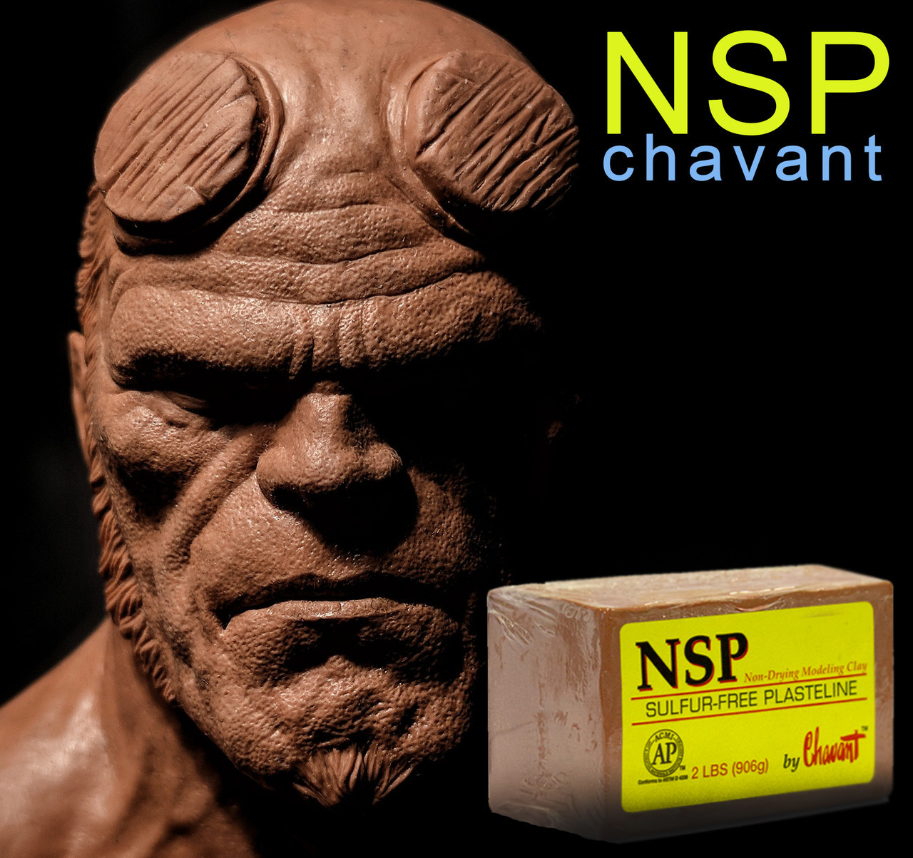Скульптурний пластилін NSP Chavant medium. Уп. 906 г. (США) безсульфідний, нейтральний до силіконів, заводська