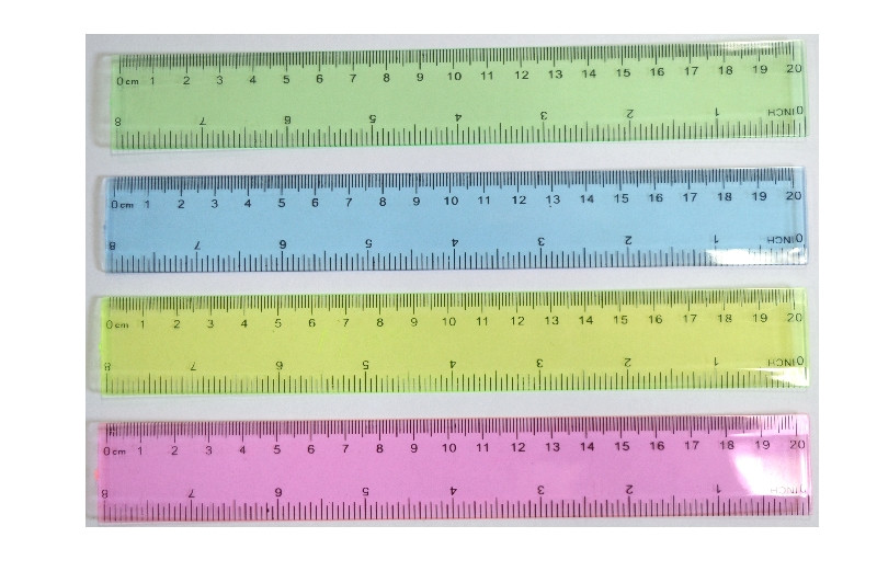 Лінійка 20 см, прозора кольорова / Josef Otten