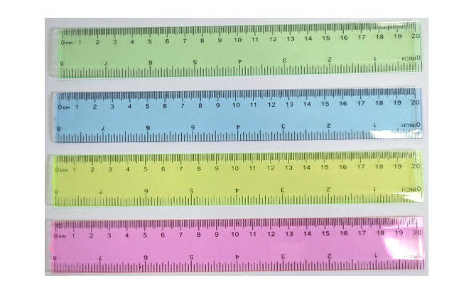 Лінійка 20 см, прозора кольорова / Josef Otten, фото 1