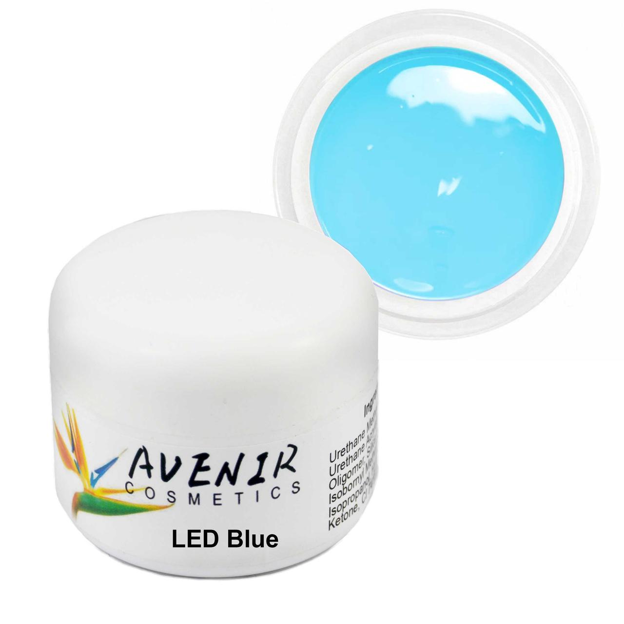 Гель для нарощування LED Blue Прозорий з блактиним відтінком Avenir 50 мл