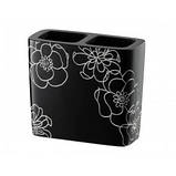 Склянка чорний із білими квітами та стразами BLOOM 02868, фото 5