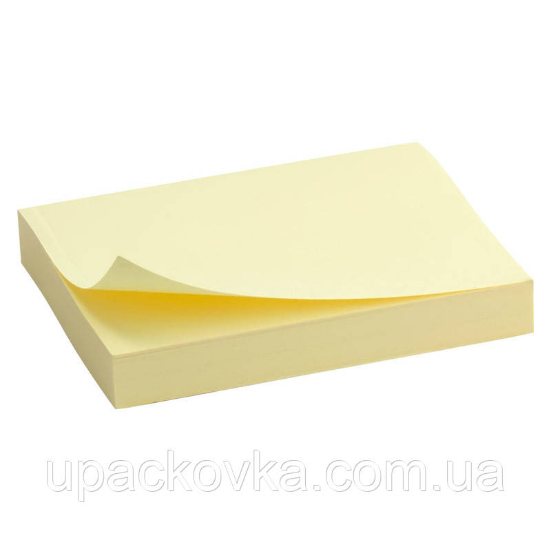 Блок паперу з липким шаром Delta D3312-01 50x75 мм, 100 аркушів, жовтий