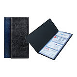 Візитниця з впаяними файлами Axent 2502-02-A Xepter, 80 візиток, синя, фото 2