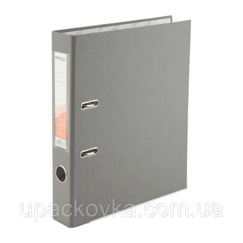 Папка-реєстратор Delta D1713-03P одностороння, PP, 5 см, розібрана, сіра А4, фото 1