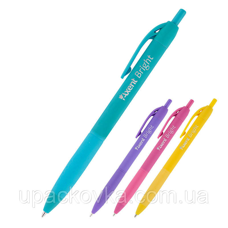 Ручка кулькова автоматична Axent Bright AB1079-A, синя, 0.7 мм