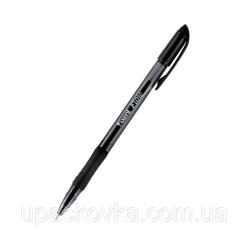 Ручка масляна Axent Flow AB1054-01-A, чорна 0.7 мм