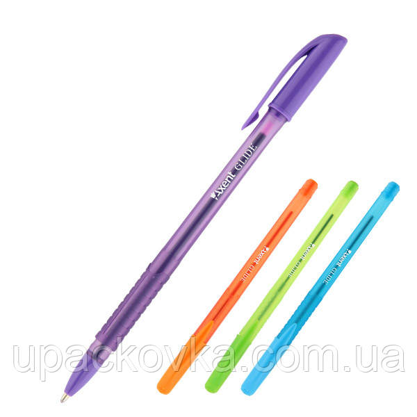 Ручка масляна Axent Glide Color AB1052-2-02-A, синя, 0.7 мм