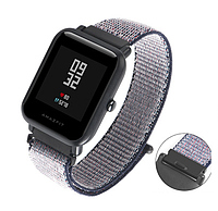 Нейлоновый тканевый ремешок SIKAI Nylon для Xiaomi Amazfit Bip / Lite / 20 мм на липучке Синий 1577P