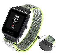 Нейлоновый тканевый ремешок SIKAI Nylon для Xiaomi Amazfit Bip / Lite / 20 мм на липучке Желтый 1577P