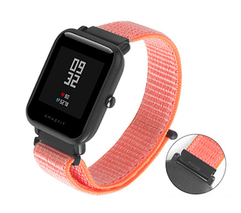 Нейлоновий тканинний ремінець SIKAI Nylon для Xiaomi Amazfit Bip / Lite / 20 мм на липучці Помаранчевий 1577P