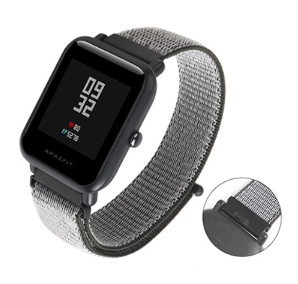 Нейлоновий тканинний ремінець SIKAI Nylon для Xiaomi Amazfit Bip / Lite / 20 мм на липучці Хакі 1577P