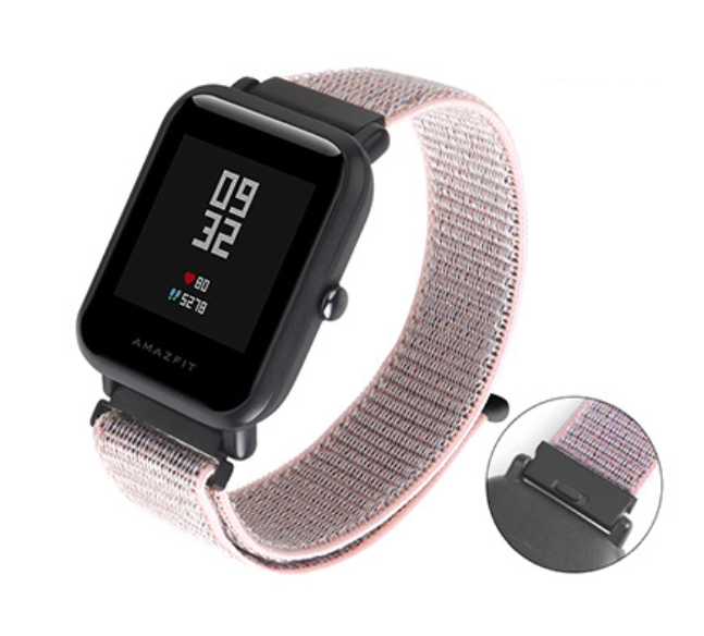 Нейлоновий тканинний ремінець SIKAI Nylon для Xiaomi Amazfit Bip / Lite / 20 мм на липучці Бежевий 1577P