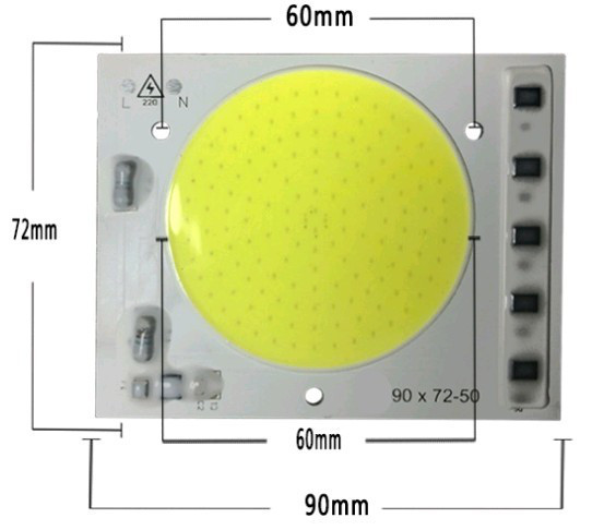 Светодиодная LED матрица 50Ватт IC SMART CHIP 220V ( встроенный драйвер ) 88*72mm - фото 2 - id-p984776257