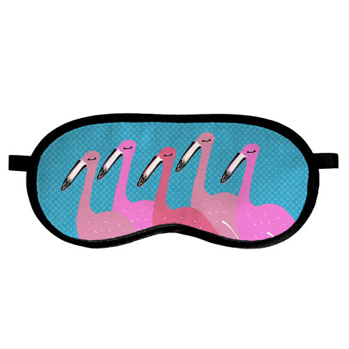 Оксамитова маска для сну з принтом «Фламінго» (MDS_EX005)