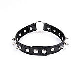 Шкіряний чокер нашийник БДСМ з кільцем, фото 2