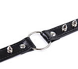 Шкіряний чокер нашийник БДСМ з кільцем, фото 3