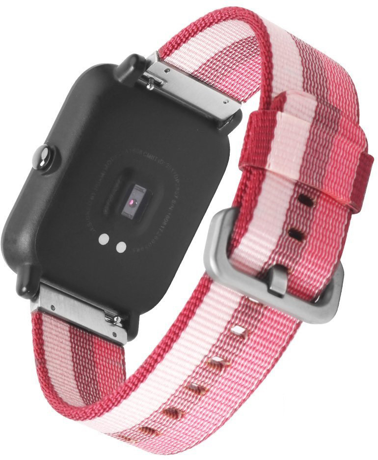 Нейлоновий тканинний ремінець SIKAI Nylon для Xiaomi Amazfit Bip / Lite / 20 мм Рожевий 1099P, фото 1